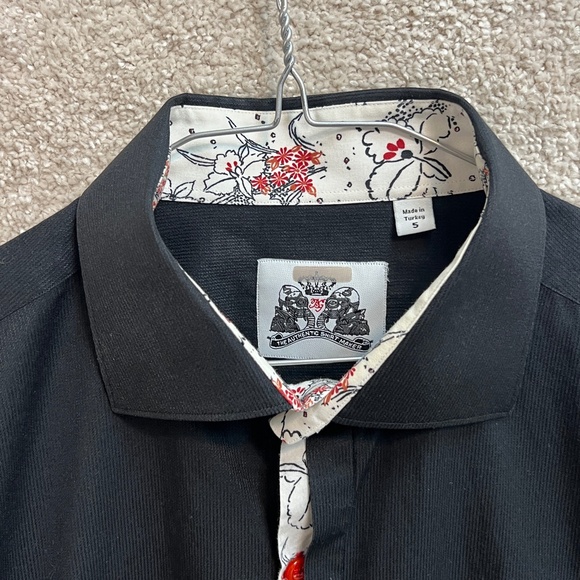 BG The Authentic Shirt Maker Men's XL Long Sleeve Black Button Up Shirt - Picture 5 of 10